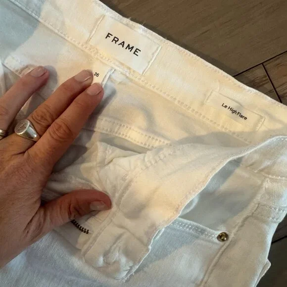 FRAME  'le high flare" WHITE BLANC size 26 - Picture 2 of 2